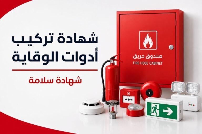 شهادة تركيب أدوات الوقاية وشهادة سلامة لأنظمة الوقاية والحماية من الحريق