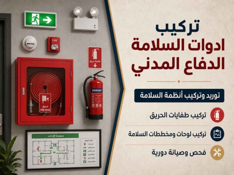 تركيب-ادوات-السلامة-الدفاع-المدني-تنفيذ-مخطط-الامن-والسلامة